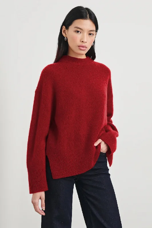 Rails - Miranda Sweater in Merlot Beaded Sweater Sequined Faux Fur