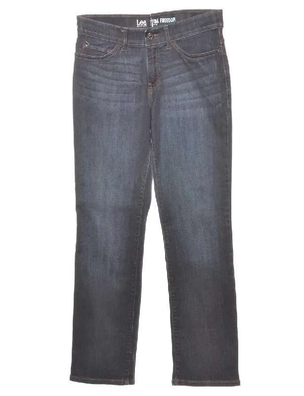 Straight Leg Lee Indigo Jeans - W30 L31 Fashionable Raw Hem Bootcut Jeans