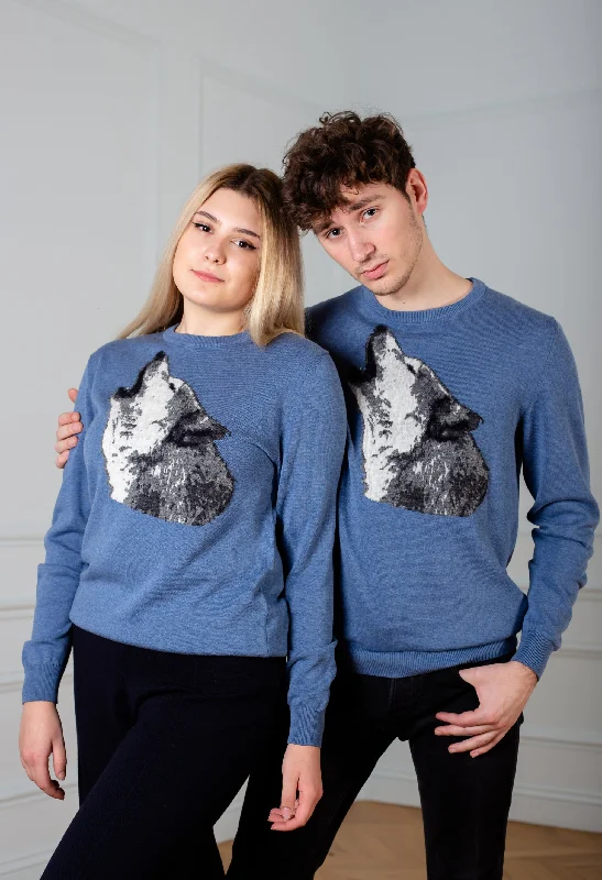 Unisex Blue jeans sweater Wolf Elegant Skinny Leg Jeans