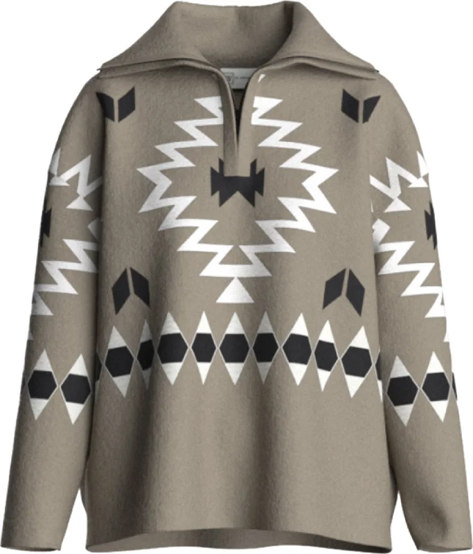 Haldi Zip-Up Sweater - Women's|-|Chandail à glissière Haldi - Femme Satin Blend Silk Blend Wool Blend Haldi Zip-Up Sweater - Women's|-|Chandail à glissière Haldi - Femme Satin Blend Silk Blend Wool Blend
